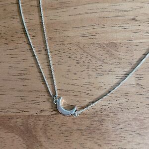 Alex and Ani Sterling silver moon necklace